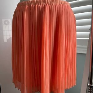 Everly Pleated Peachy Orange Skirt Size L
